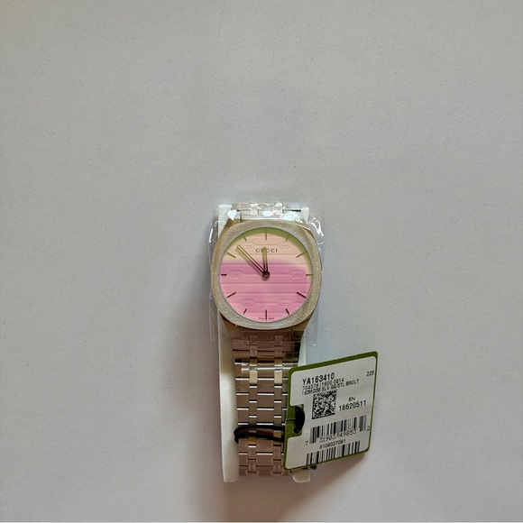 Gucci 25H Pink Silver Watch YA163410 Women's Size 38 - Picture 9 of 15